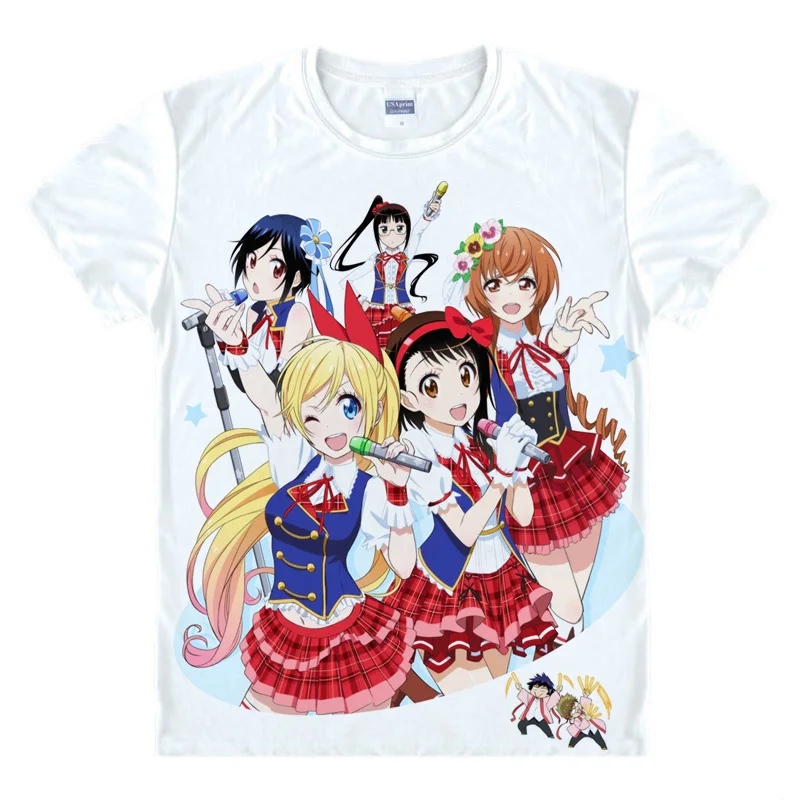 Футболка Nisekoi Raku Ichijo Chitoge костюмы для косплея мужские футболки из японского
