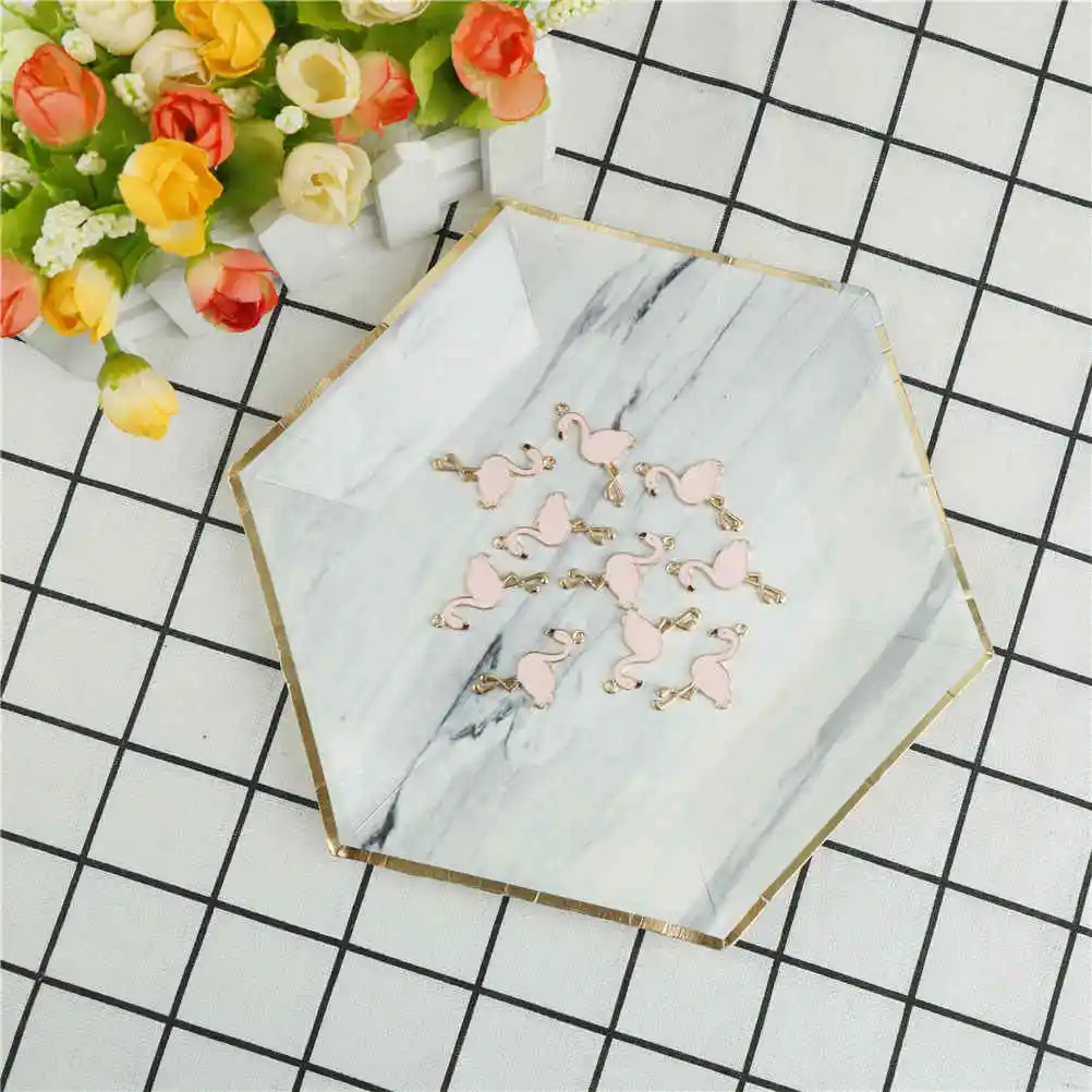 10 шт./лот сплав Фламинго белка Эмаль Подвески DIY кулон ювелирные изделия ручной