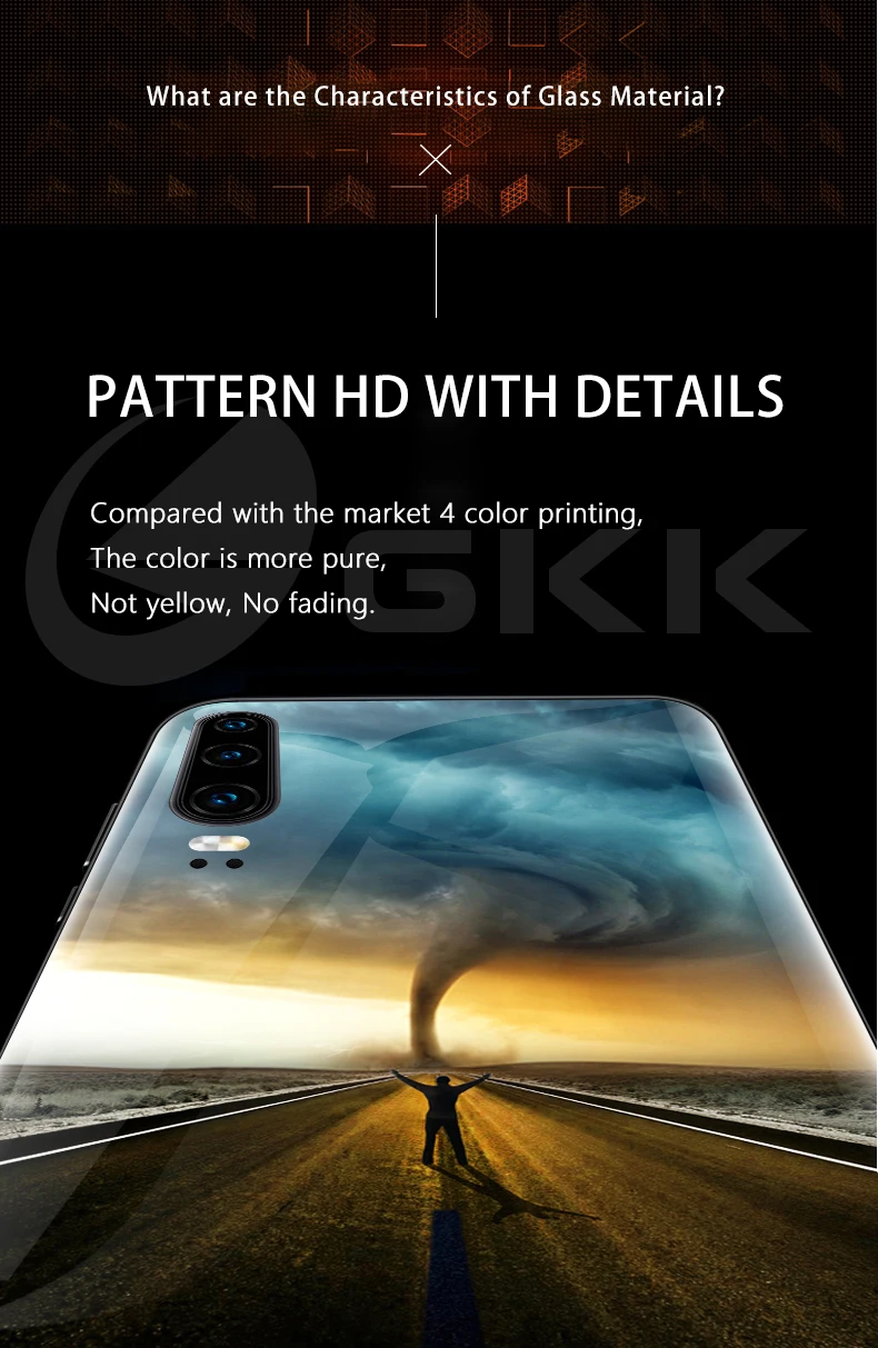 GKK чехол из закаленного стекла для huawei P30 Pro Lite, защитный противоударный мягкий край, Рисунок высокой четкости, чехол для huawei P30 Pro