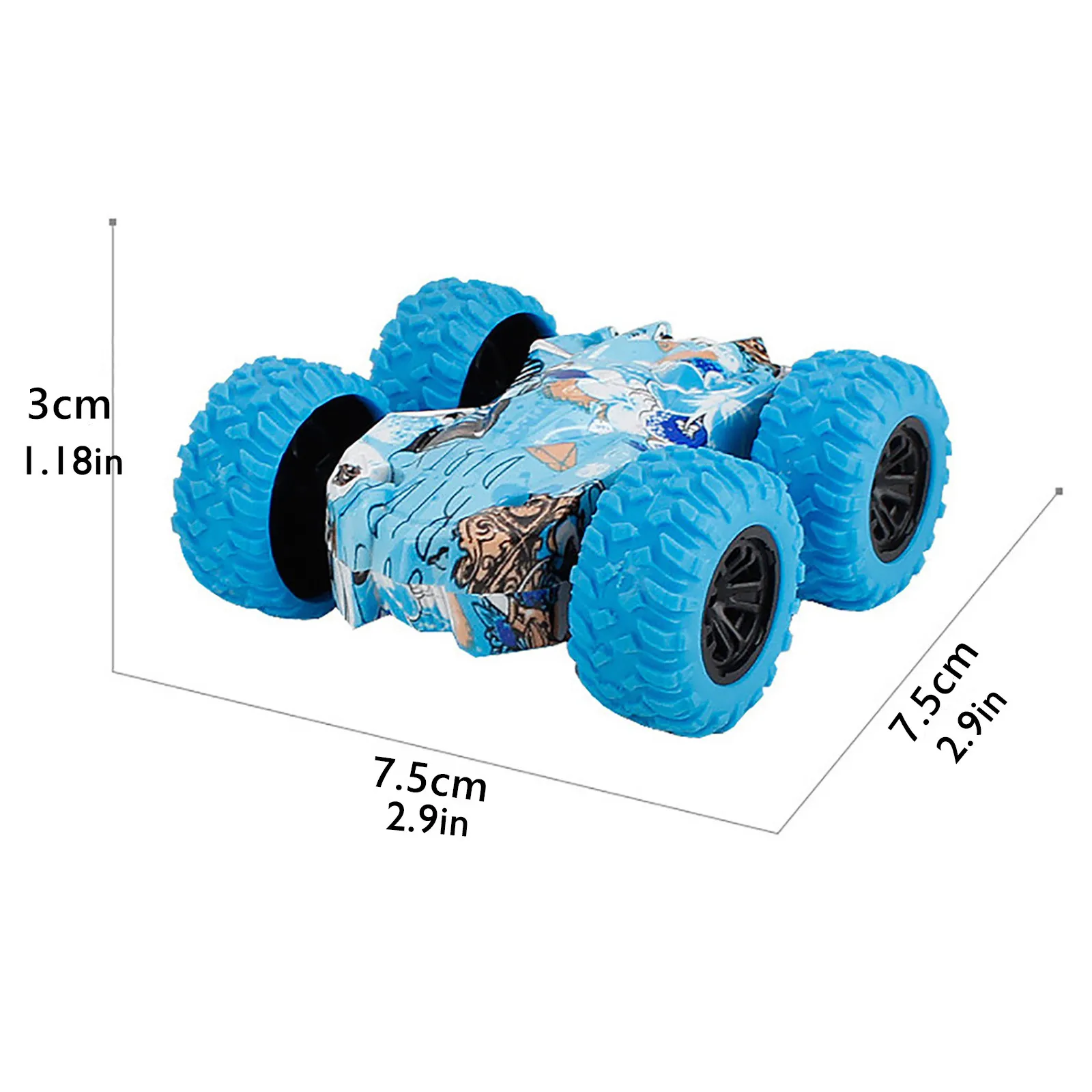 

Kids Toy Inertia-double Side Stunt Graffiti Car Off Road Model Car Vehicle Kids Toy Gift Car Collection Pull Back Model Gift