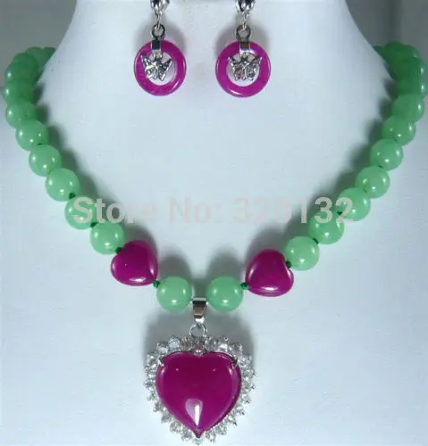 Свадебный стиль красивый белый жемчуг зеленый/синий/фиолетовый нефрит ожерелье +