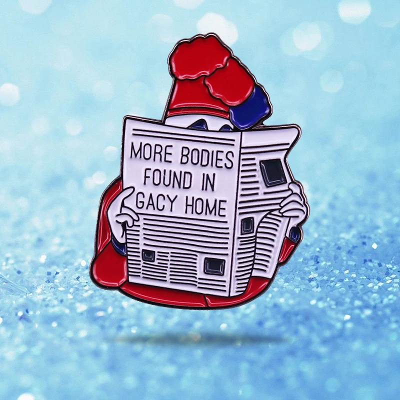 

Serial Killer John Wayne Gacy Pogo Enamel Brooch Pins Badge Lapel Pin Brooches Collar Jeans Jacket Fashion Jewelry Accessories