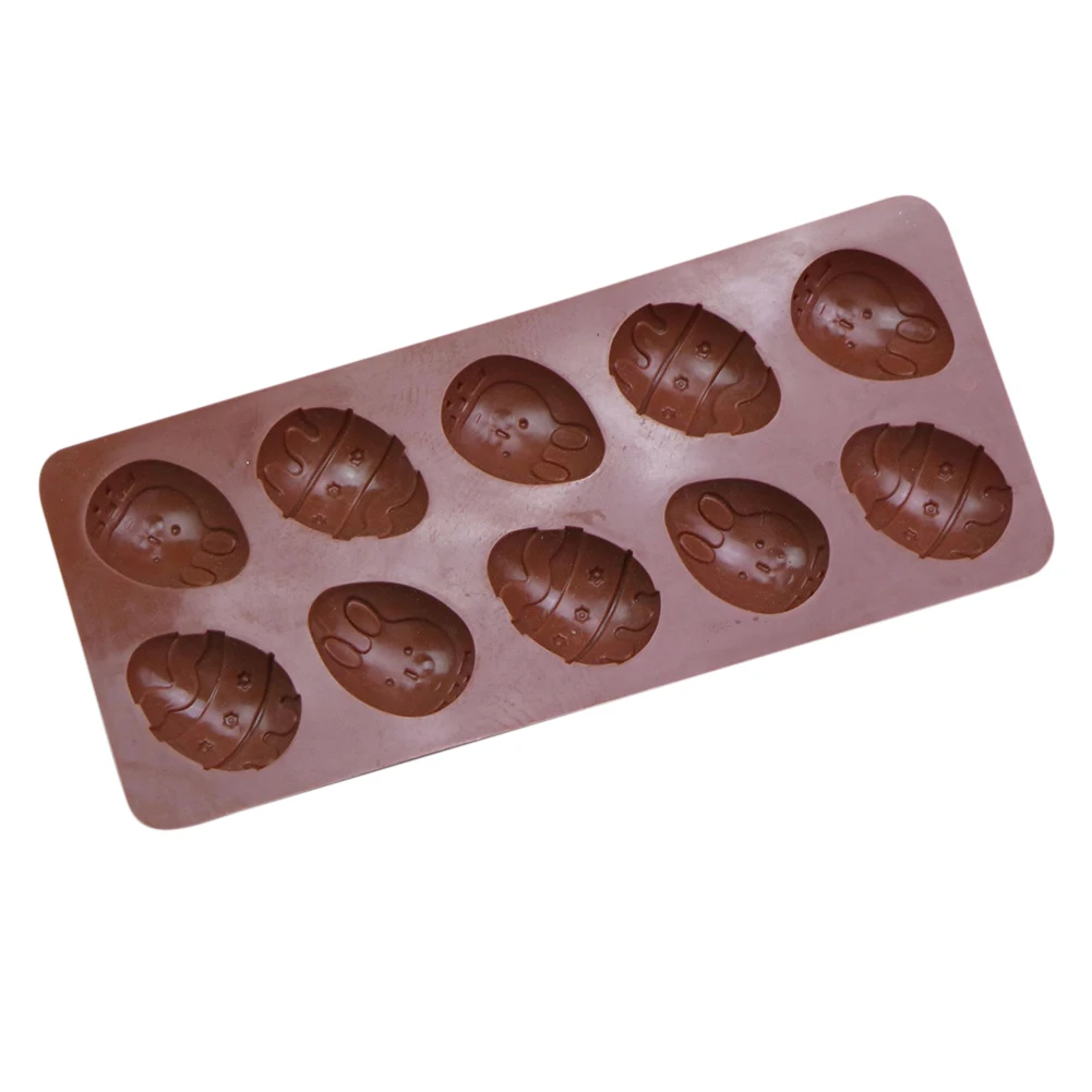 

10-Cavity Cute Rabbit Easter Egg Shaped Silicone Mold Easter Day Animal Fondant Chocolate Candy Mould Baking Molds Kitchen Tools