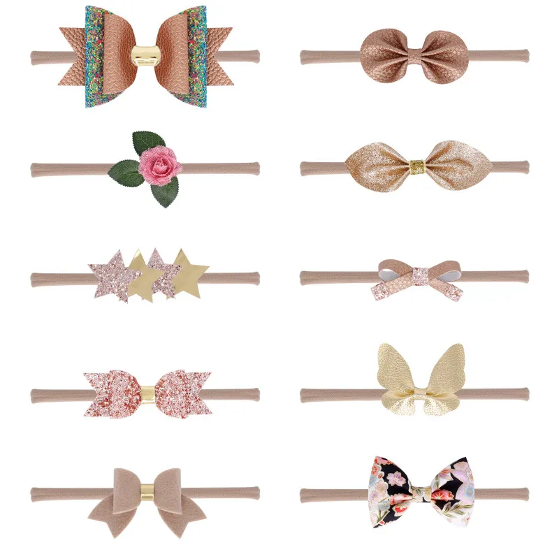 

10Pcs/Set Girls Lovely Ribbon Hair Bows Cute Elastic Hairband For Girls Kids Ponytail Holder Scrunchies Fashion Hair Accessories