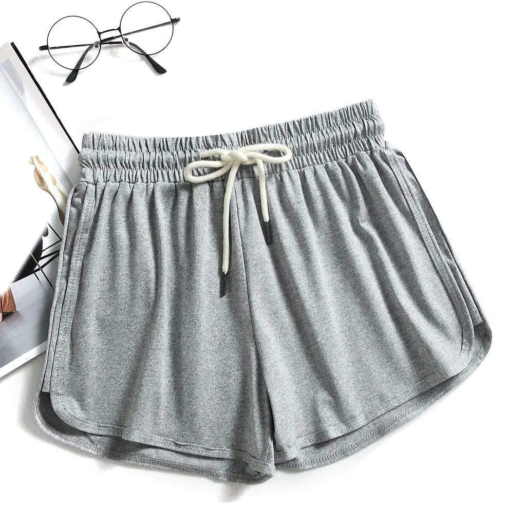 

Summer Women Shorts Sport Beach Waistband Short Pants Loose Solid Candy Color Running Simple Soft Stretch Skinny Shorts Female