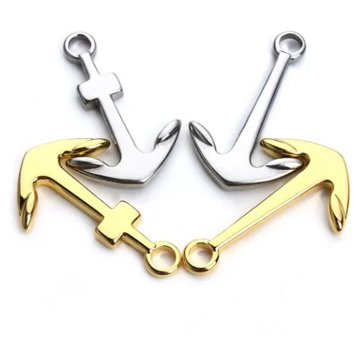 

2 шт./лот 24,5 мм * 38 мм, якорь, соединитель из нержавеющей стали, металлический сплав, подвеска для DIY браслета, изготовления ювелирных изделий ...