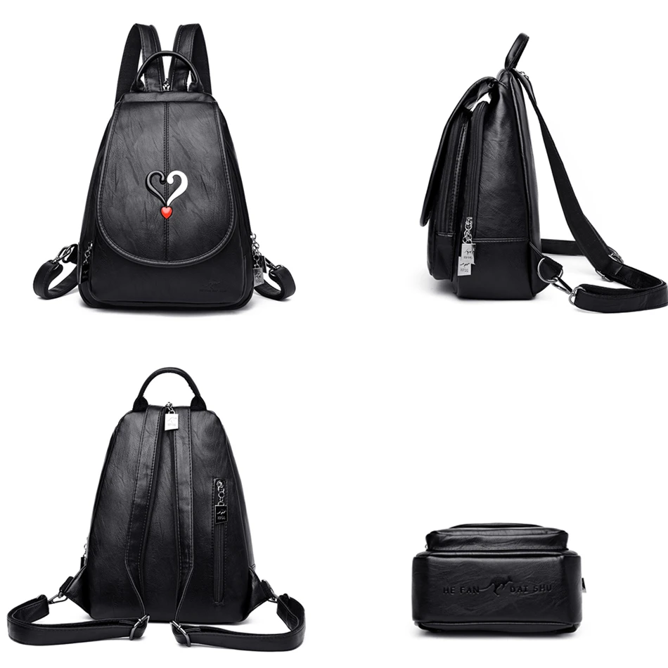 Новинка 3 в 1 Модный женский рюкзак с контрастными сердечками высококачественные