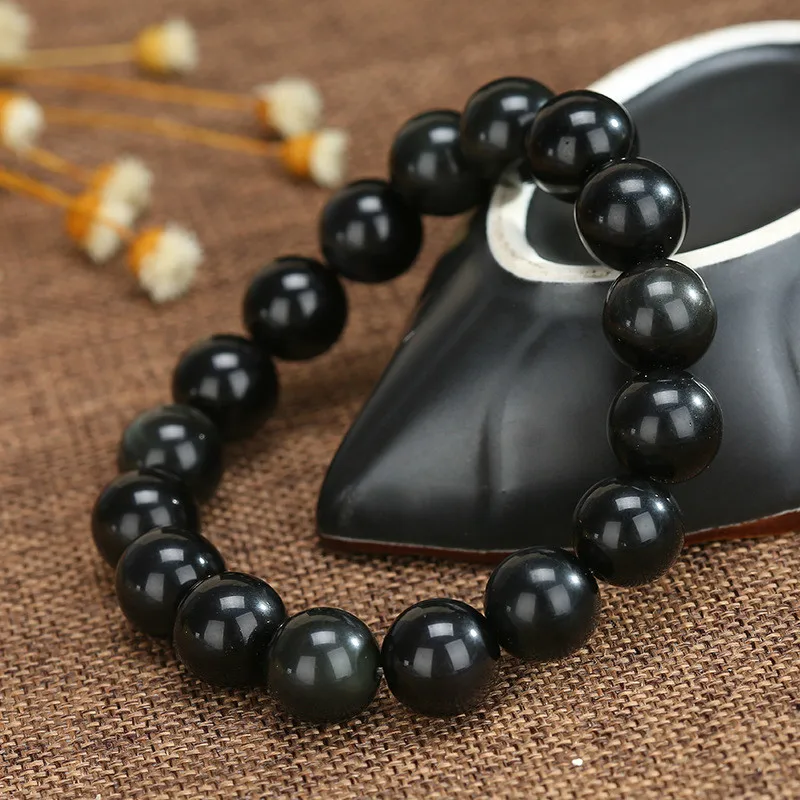 Чистый из натурального прозрачного камня обсидиановый браслет производитель