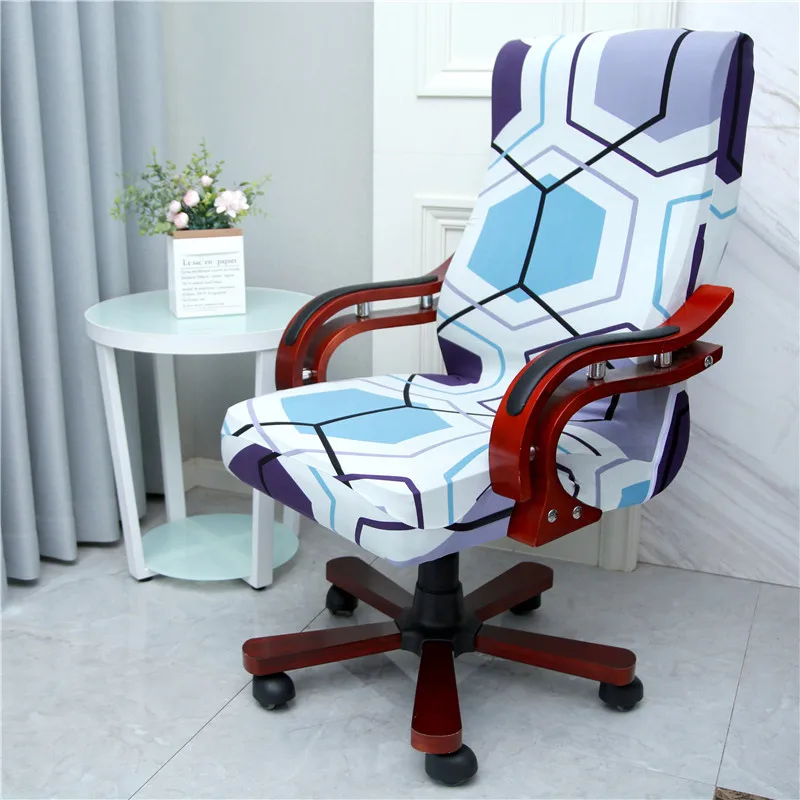 

Elasticity Office Computer Chair Cover Side Armrest Chair Cover Spandex Dustproof Seat Case for Boss Office Rotating Lift Chair