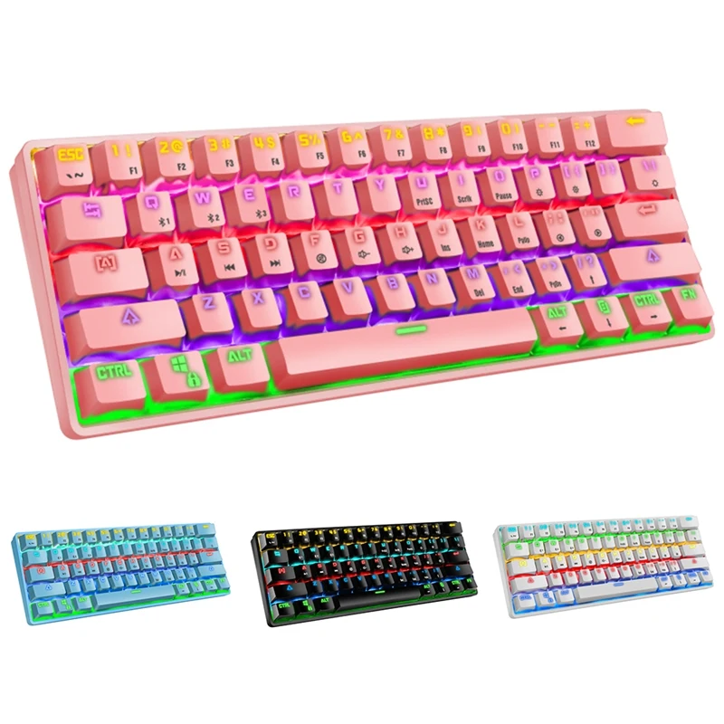 

Клавиатура игровая механическая, с RGB-подсветкой, 61 клавиша, Bluetooth