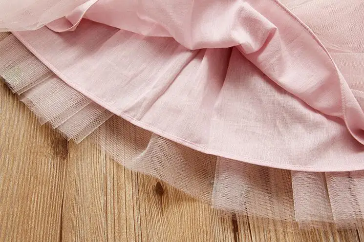 Юбка пачка из тюля с цветочной вышивкой для маленьких девочек бежевая розовая