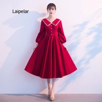 new hot selling high quality wine red large dress elegant womens wear