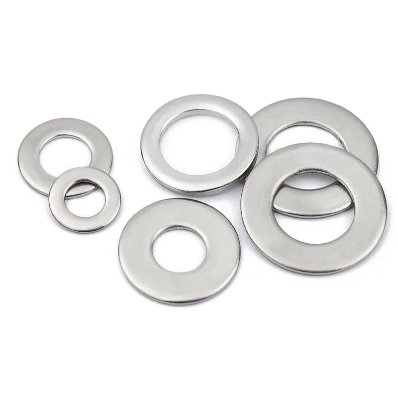 1/50/100pcs GB97 A2 304 Stainless Steel Flat Washer Plain Gasket M1.6 M2 M2.5 M3 M4 M5 M6 M8 M10 M12 M16 M20 M24 For Screws Bolt - купить по