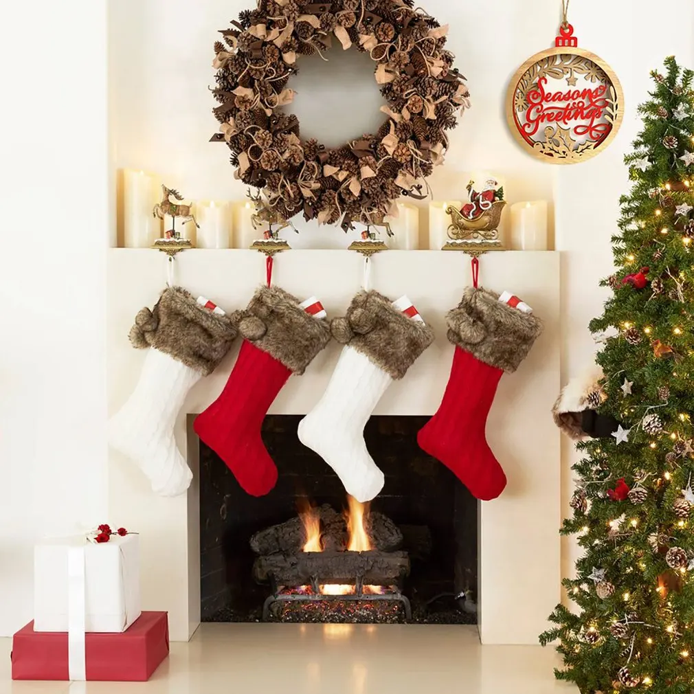 Деревянный Рождественский 3D большой кулон в форме лампы украшение милый