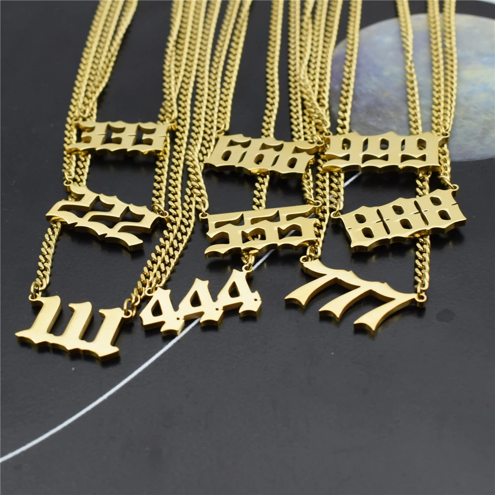 Кубинская цепь 111 222 333 444 555 666 777 888 999 1010 1234 ожерелье с цифрами ангела для женщин