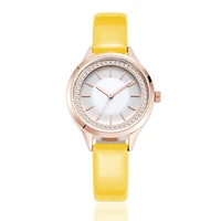 2021 women rhinestone watches lady rotation dress watch brand real leather band big dial bracelet wristwatch crystal watch no 2