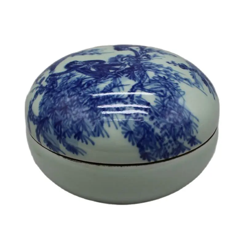 

Jingdezhen antique porcelain ceramic products of blue and white flowers antique porcelain inkpad box