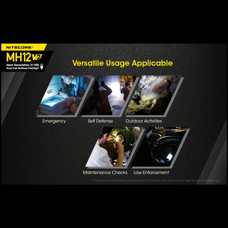 Купить Тактическая вспышка NITECORE MH12 V2, перезаряжаемая, 1200 люмен, жестсветильник, использует CREE XP-L2 V6 светодиодный с батареей 5000 мАч Pаспродажа Тактическая вспышка NITECORE MH12 V2, перезаряжаемая, 1200 люмен, жестсветильник, использует CREE XP-L2 V6 светодиодный с батареей 5000 мАч