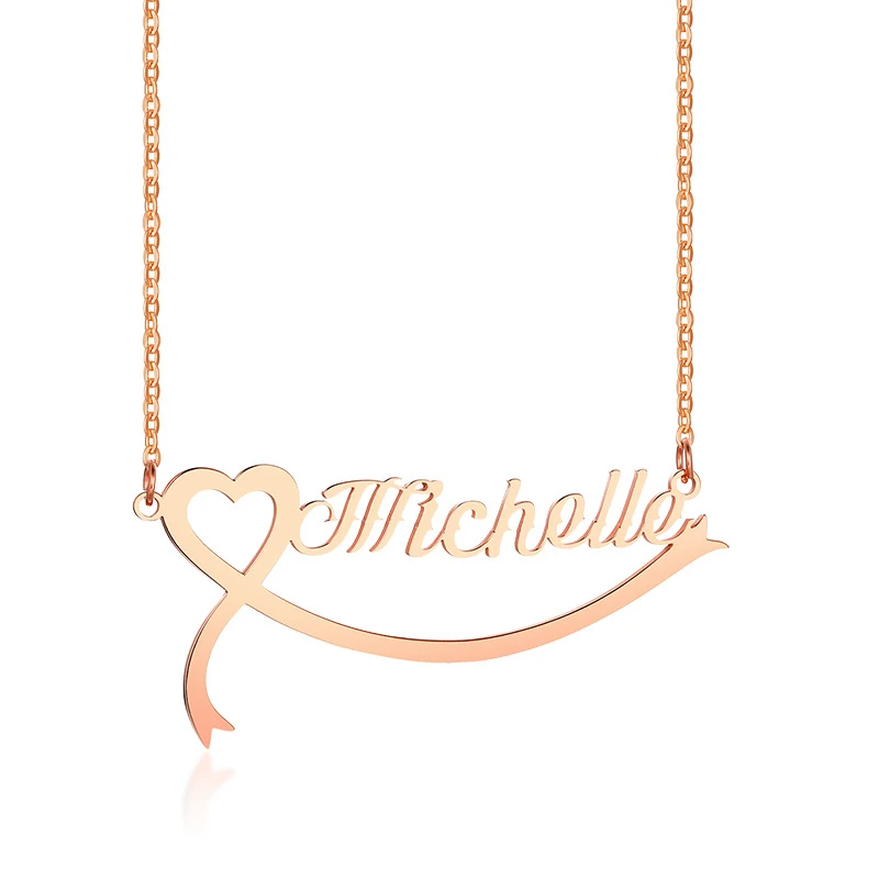 

Stainless Steel Handmade Custom Name Personalized Name Necklaces for Women Jewelry Gold Color Heart Statement Choker Bijoux