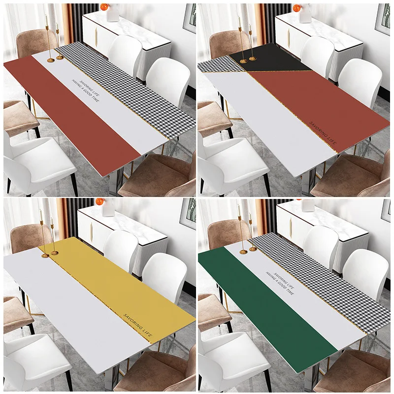 Скатерть из ПУ кожи в стиле пэчворк водонепроницаемая и маслостойкая