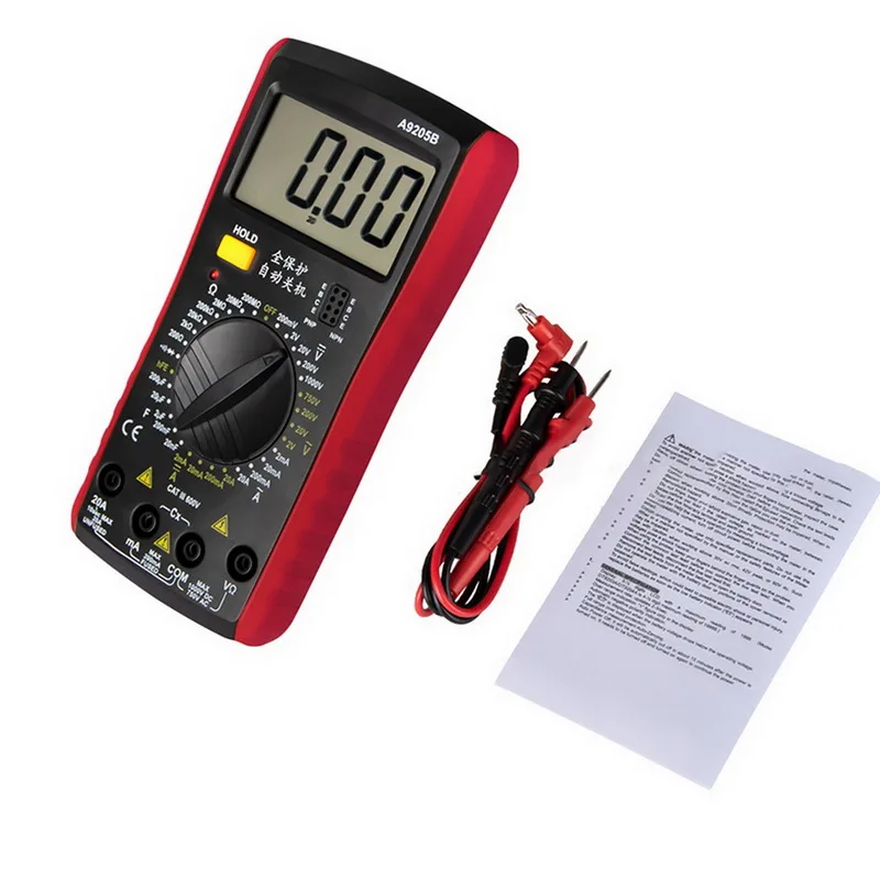 1Pcs LCD Digital Multimeter Voltmeter Ammeter Ohmmeter DC10V~1000V 10A AC 750V Current Tester Test Display A9205B | Инструменты
