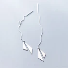 Женские серьги-подвески из серебра 925 пробы, геометрические, треугольные, с длинной кисточкой