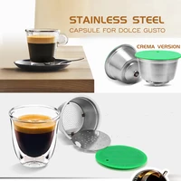 stainless steel refillable capsule cup compatible for dolce gusto coffee reusable filter eco friendly food grade coffee filter