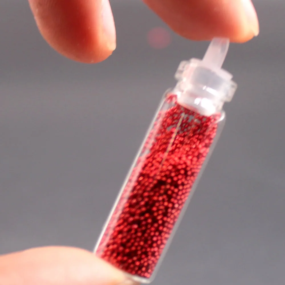 1 шт Красный высокая бутылка Стекло бусины Number5 ногтей Лечение грибка дезинфекции