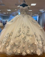 off shoulder quinceanera dresses sweet 16 ball gown lace 3d flower appliques pageant party princess lace up vestidos de 15 a%c3%b1os