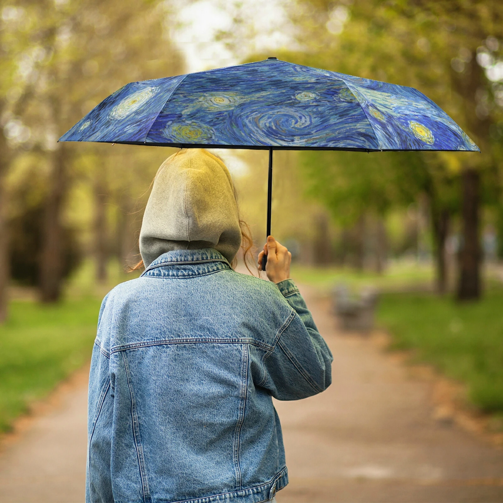 Зонт женский Автоматический складной креативный зонт от солнца с защитой ветра