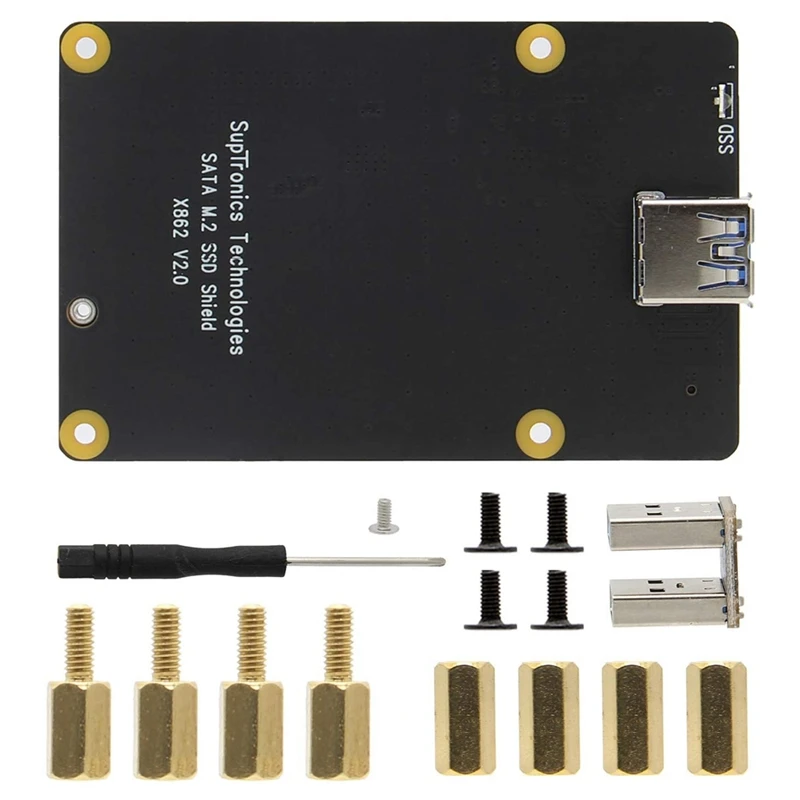 

X862 V2.0 M.2 NGFF SATA SSD Expansion Board V2.0 Storage Module for Raspberry Pi 4B