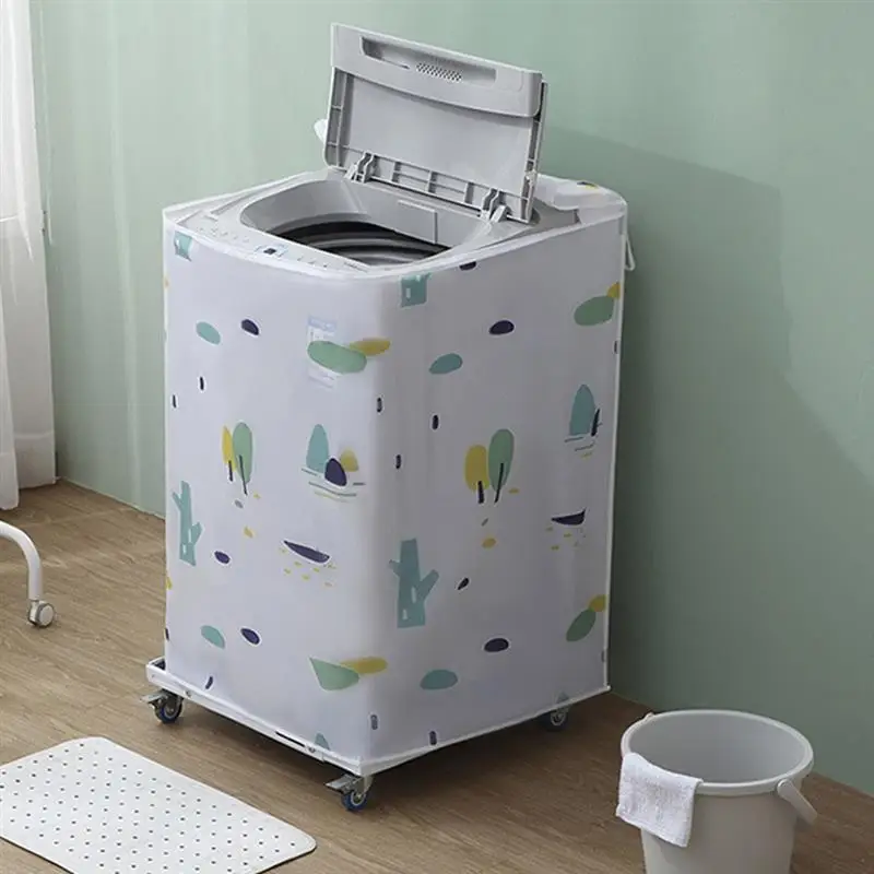 

Washing Machine Cover Waterproof Sun-Resistant Dustproof Oil Resistant Cartoon Printed Breathable Cover For Washer/Dryer