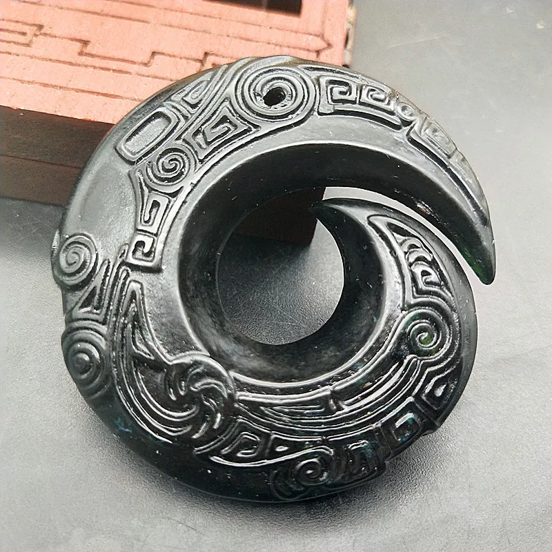 Natrual Hetian Dark Green Jade Pendant Necklace Jewelry For Men Gift Buddhist Lucky | Украшения и аксессуары