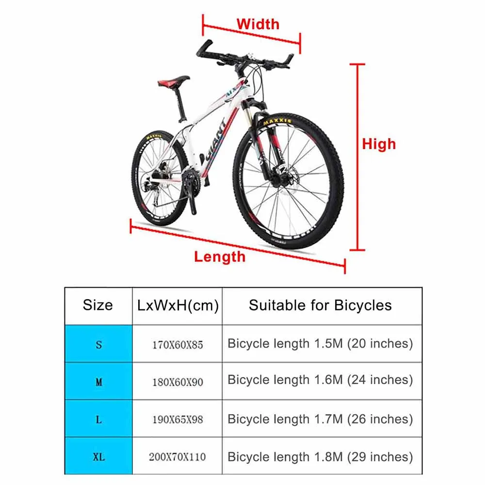 

Bike Cover Universal Outdoor Bicycle Protector Scooter All Season Waterproof Bike Rain Dustproof Cycling Cover 190T