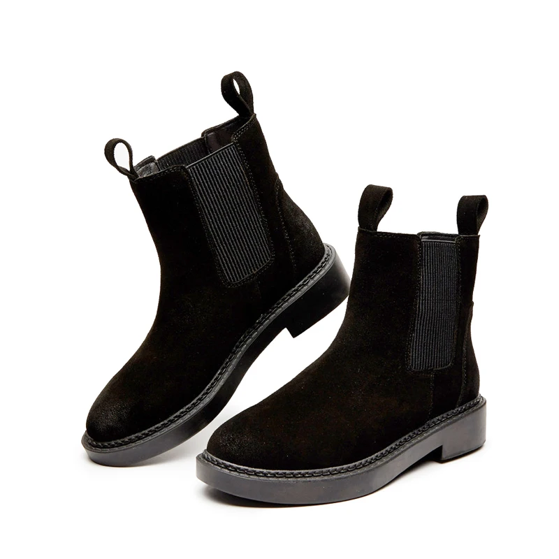 Женские ботильоны зимняя обувь из натуральной кожи женские Ботинки martin замшевые