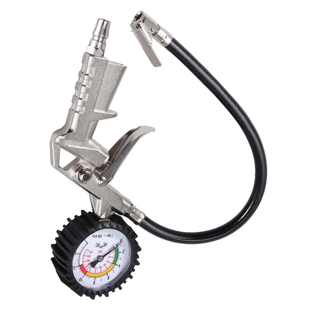 

Car Truck Air Tire Inflator with Digital Pressure Gauge 220 PSI Air Chuck & Hose Pistol Type Automobile Pressure Gauge Dropship