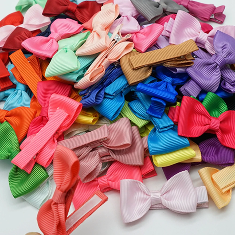 10pcs/lot Solid Color Grosgrain Ribbon Bowknot Toddler Hair Clips Handmade Bows Baby Girls Barrettes Bangs Hairpins Photo Props images - 6