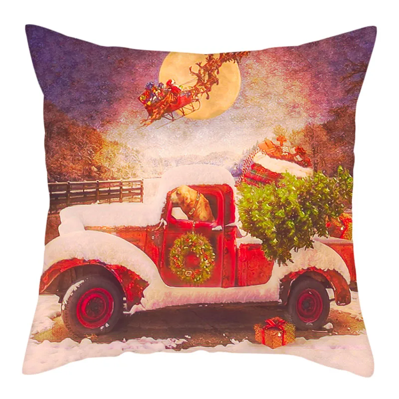 

Fuwatacchi New Year Cushion Cover Merry Christmas Pillow Covers for Home Chair Sofa Decoration Snowman Pillowcases 45cmX45cm