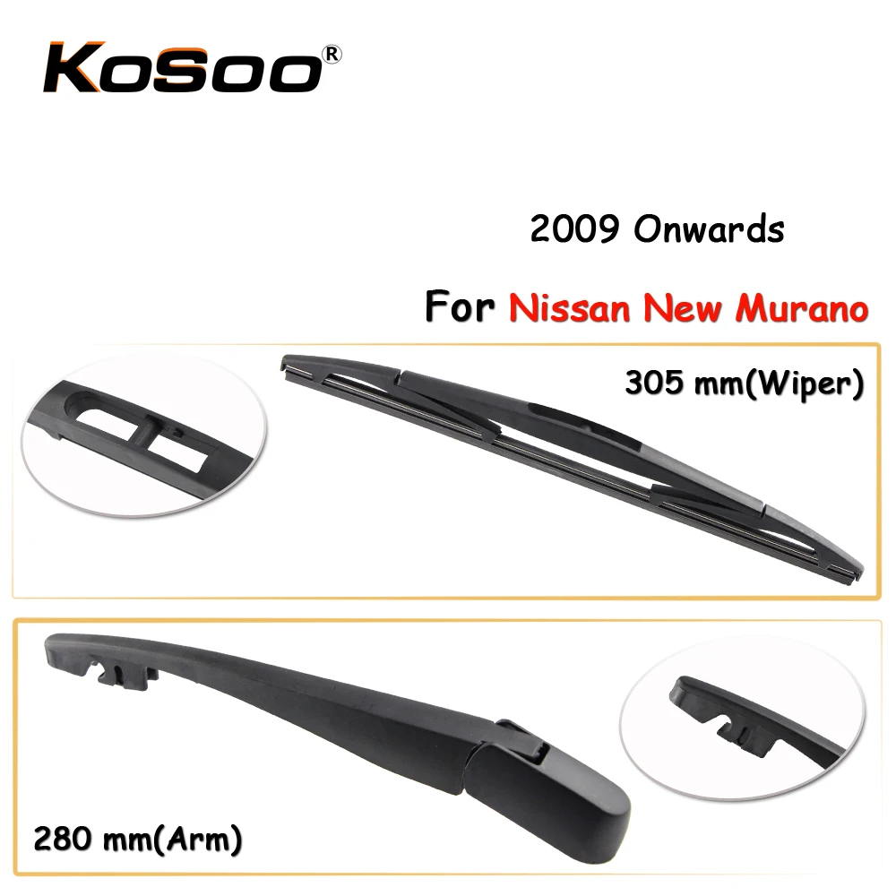 

KOSOO Auto Rear Car Wiper Blade For Nissan New Murano,305mm 2009 Onwards Rear Window Windshield Wiper Blades Arm,Car Accessories