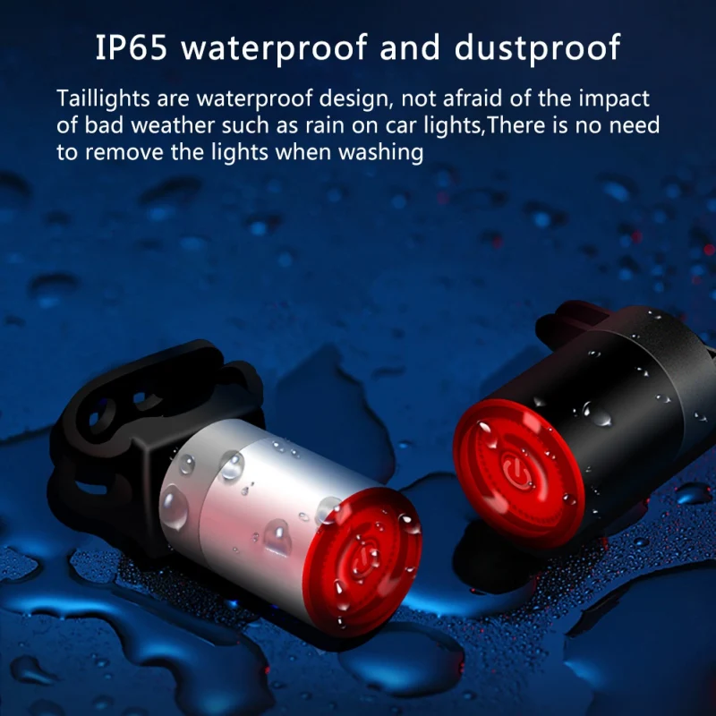 

Bicycle Rear Light Auto Start/Stop Brake Sensing Detection Waterproof USB Charging Smart Bike LED Light Cycling Taillight