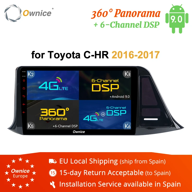 Ownice K3 K5 K6 2 Din Автомобильный навигатор gps Android 9 0 для Toyota C-HR 2006-2017 Аудио Видео DVD