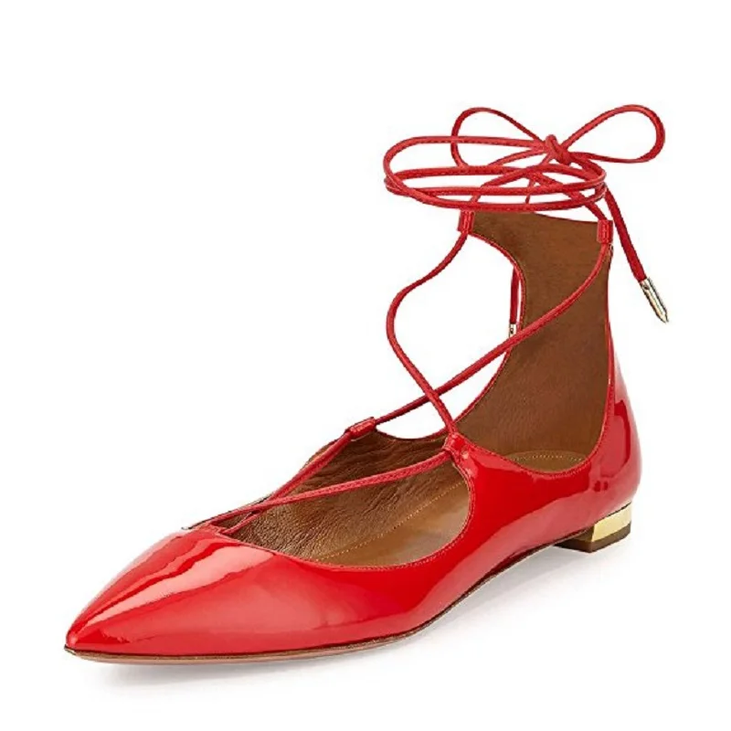 Женские туфли на плоской подошве с острым носком размеры 4 15|Обувь без каблука| |