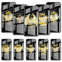 Glass Case For Samsung Galaxy S20 S10 Plus Note Ultra Lite Tempered Phone Cover Capas Anime Saint Seiya Logo