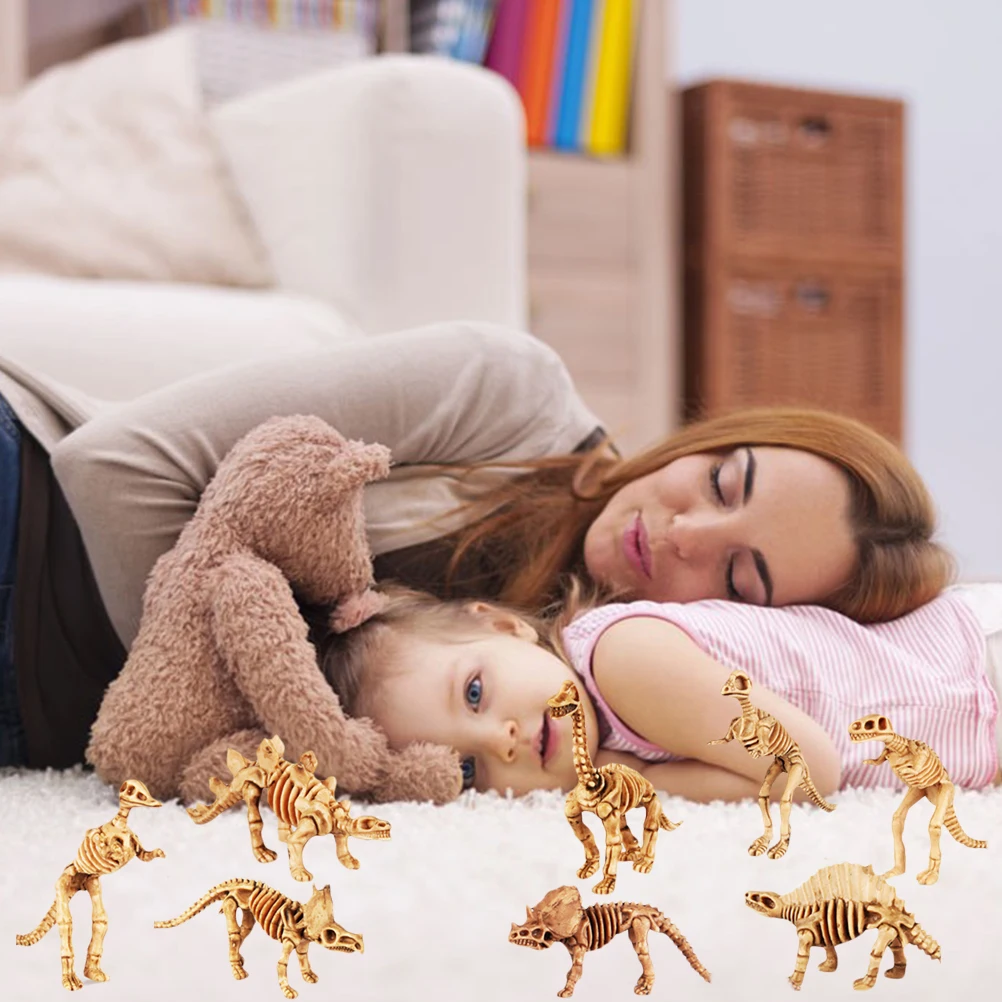 12 шт./компл. скелет динозавра фигурки Ассорти ископаемый цифры модель здания