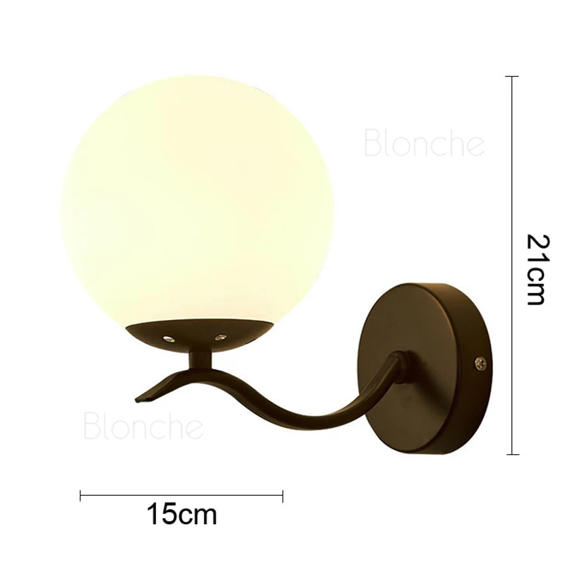 Modern Glass Ball Wall Lights Led Simple Lamp Gold/black Sconces for Bedroom Bedside Living Room Corridor Loft Home Decor | Освещение