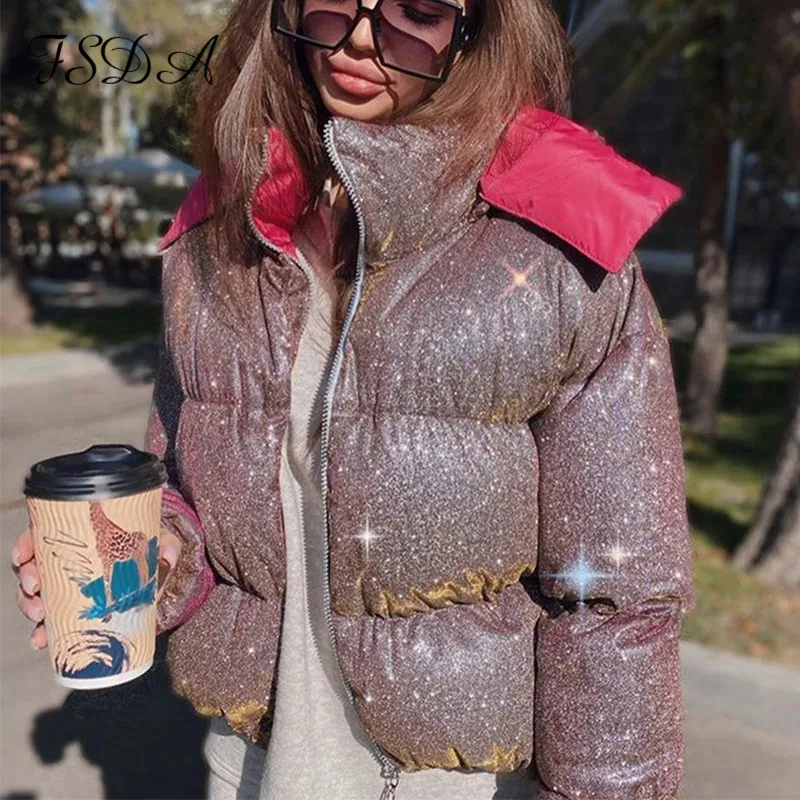 Куртка женская короткая с длинным рукавом и капюшоном на молнии|Женские парки| |