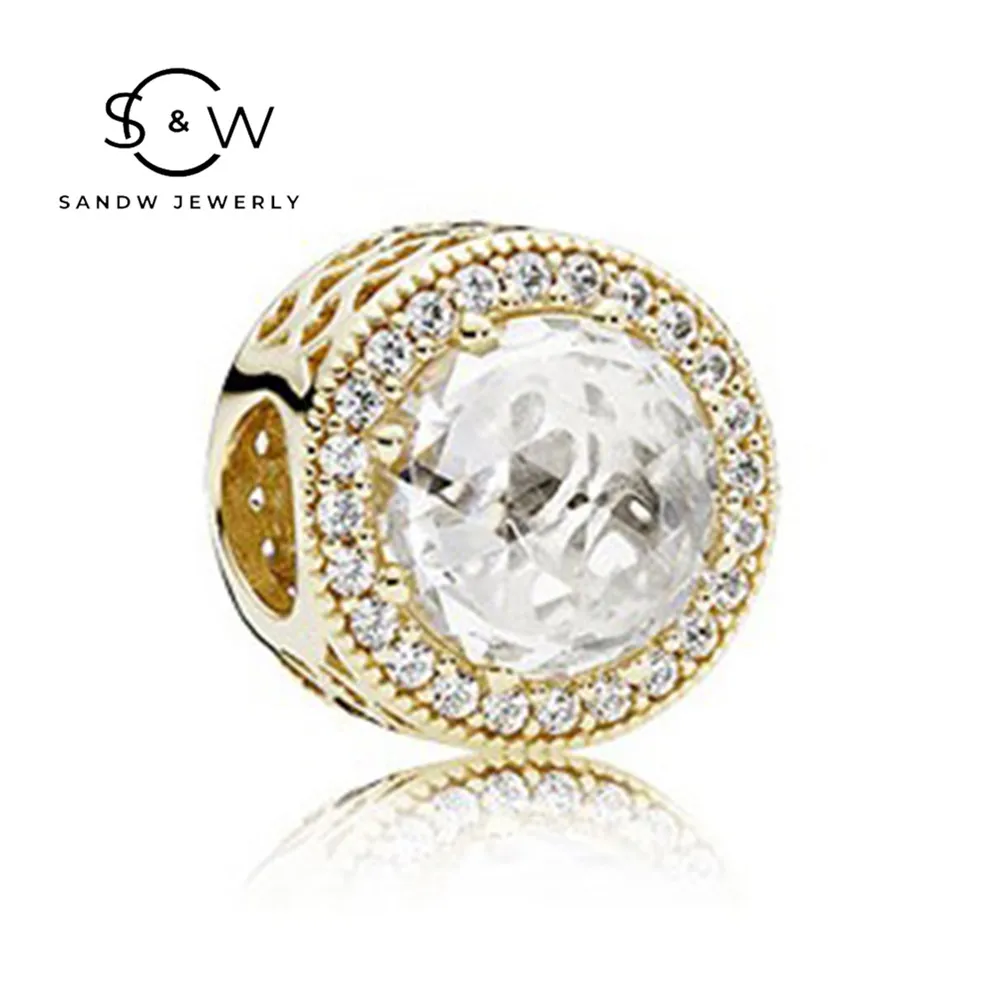 

Women's Charm Jewelry S925 Sterling Silver Shiny Heart Colorful Bead Original 1:1 Couple Wedding Jewelry Diy Gifts