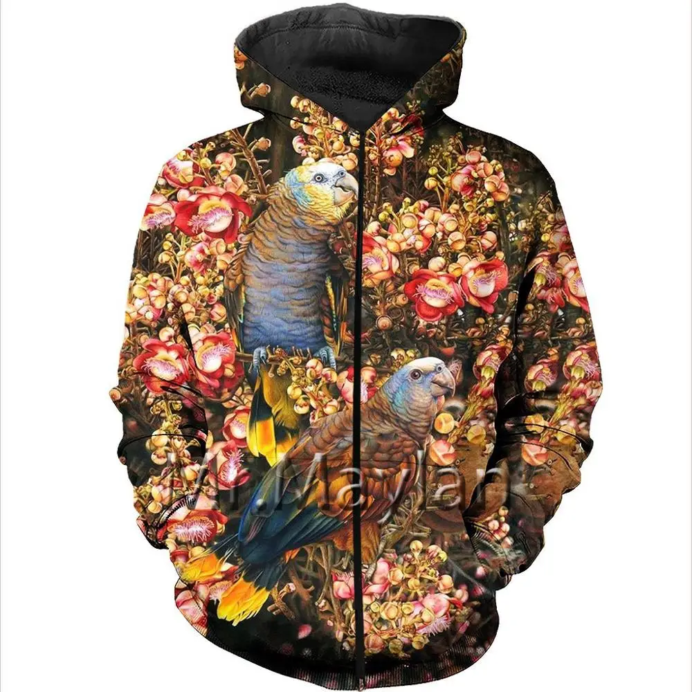 

Parrot Flowers 3D Full Printed Men/Women Hoodie Harajuku Streetwear Pullover Autumn Sweatshirt Unisex Casual Jacket Tracksuits