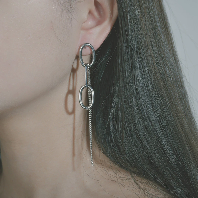 

2021 Retro Vintage Long Tassel Stud Earrings for Women Wedding Party Jewelry Christmas Gift Wholesale Stainless Steel Eardrop