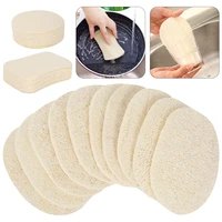 10pcs natural loofah dishwashing cloth scrub pad dish pot kitchen clean brushes scrub pad easy to clean scrubber sponge